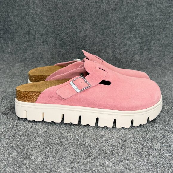 Papillio Shoes - Papillio Pink Suede Platform Clogs